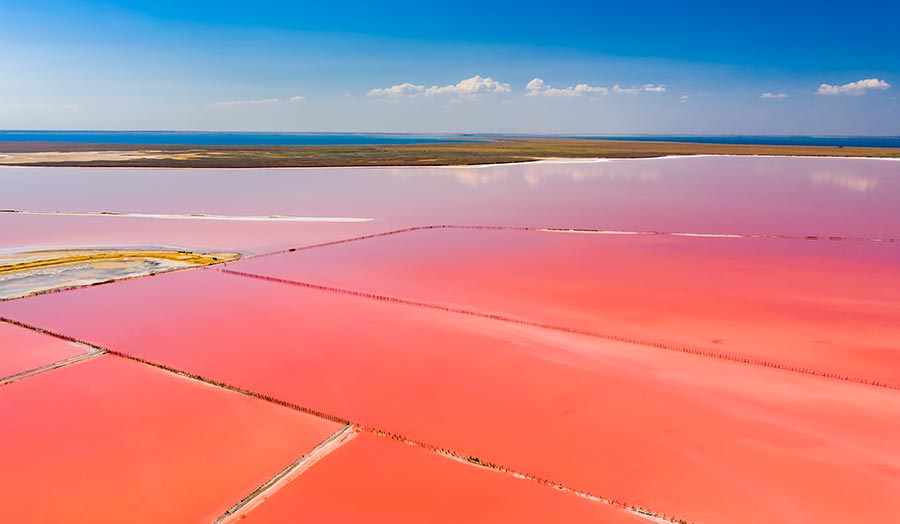 Vista aerea de la laguna rosa de Torrevieja