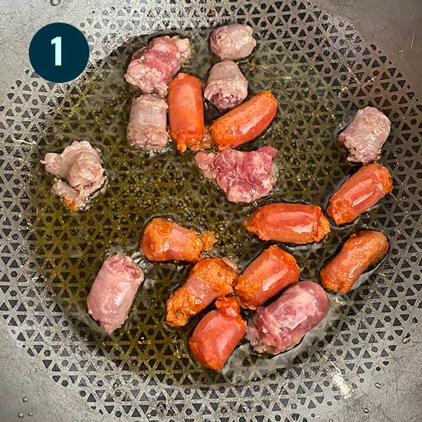 Sofrito longaniza blanca y roja para arroz con costra