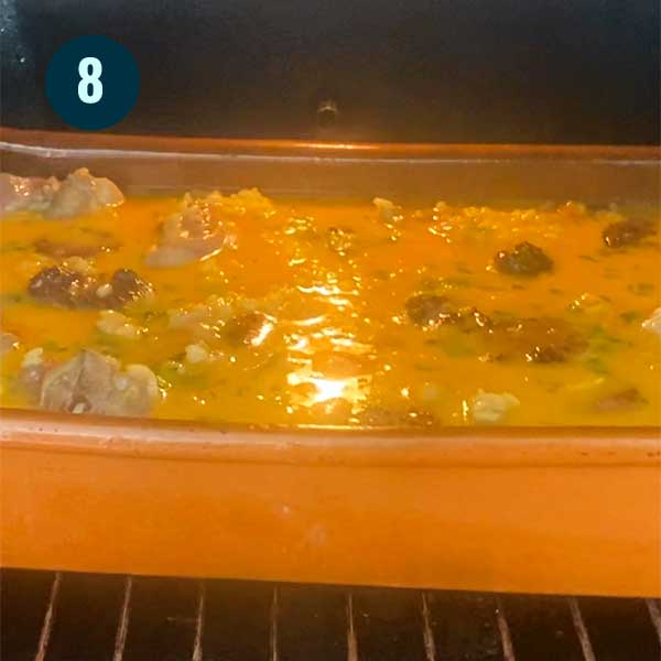 Arroz costra en el horno