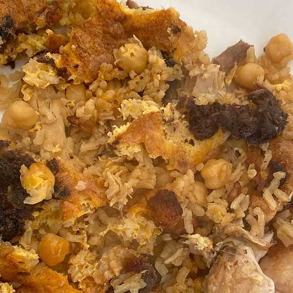 Ración de rroz con costra 