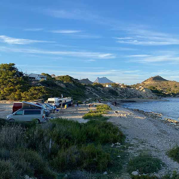 Campers en cala La Vila Joiosa