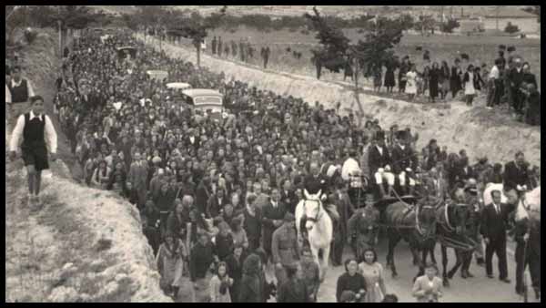Imagen antigua de la romeria de la Santa Faz