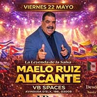 Cartel del concierto de musica de Maelo Ruiz en Alicante